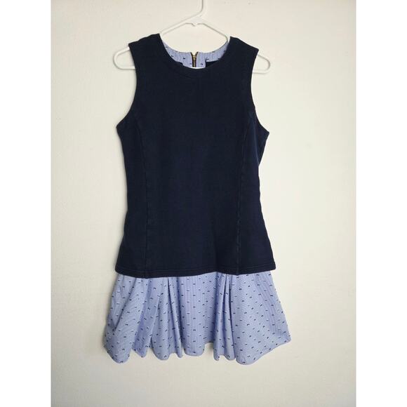 Derek Lam 10 Crosby Dress Set 10 Medium Blue Navy Sleeveless - Picture 2 of 15